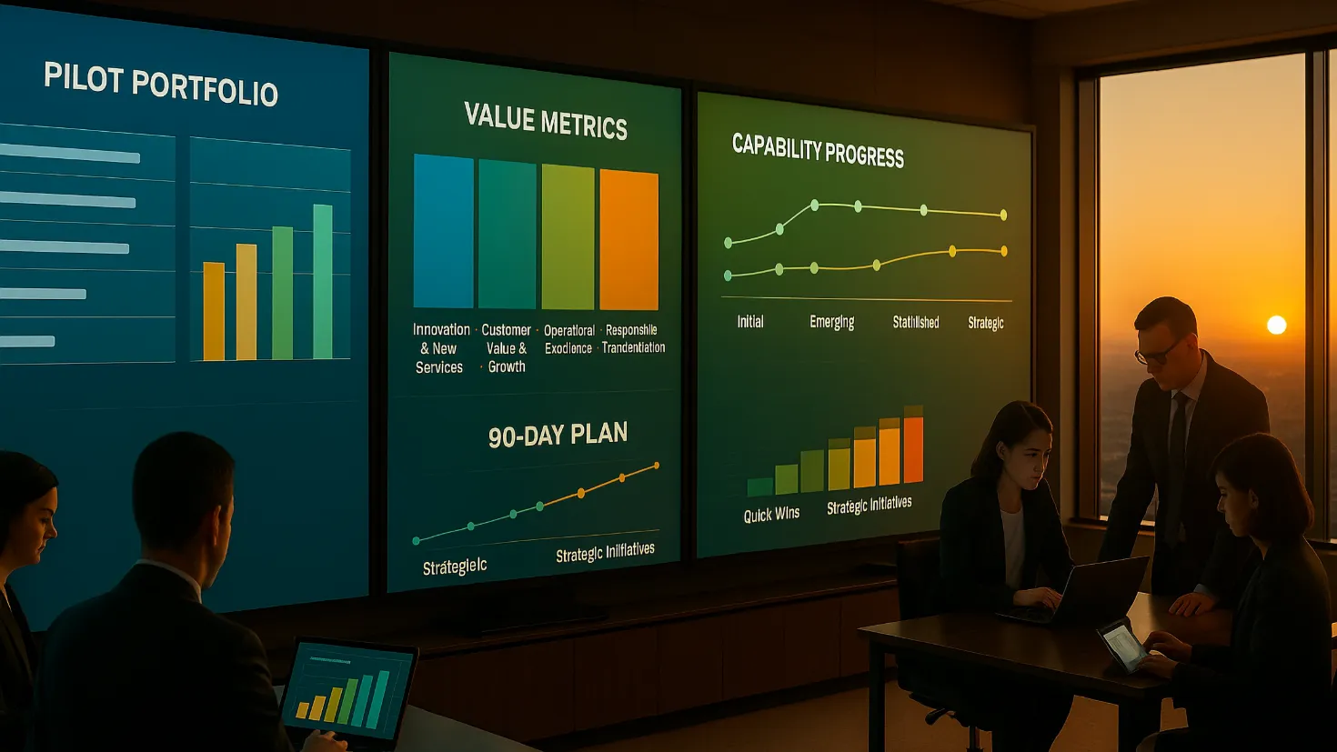 Dynamic command centre coordinating AI CoE's first 90 days