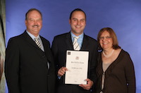 Helen, Anthony, and Mario Thomas at the IoD Chartered Director presentation evening.