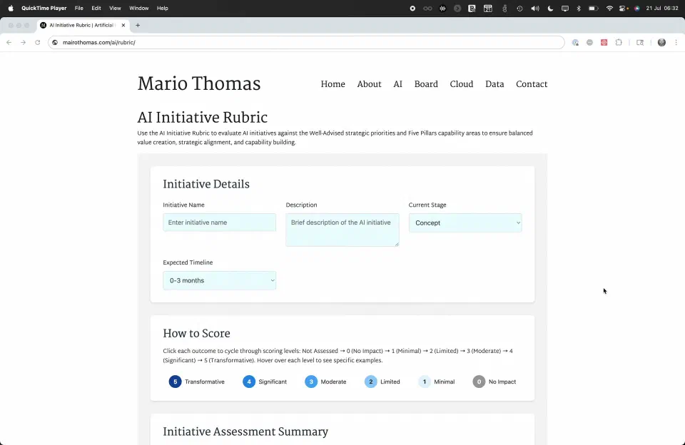 AI Initiative Rubric Demo
